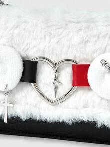 ROMWE Kawaii 1 Cute Plush Angel Beaded Bag Women's Handbag Crossbody Bag