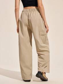 Easithlete 女式休闲纯色口袋阔腿运动裤