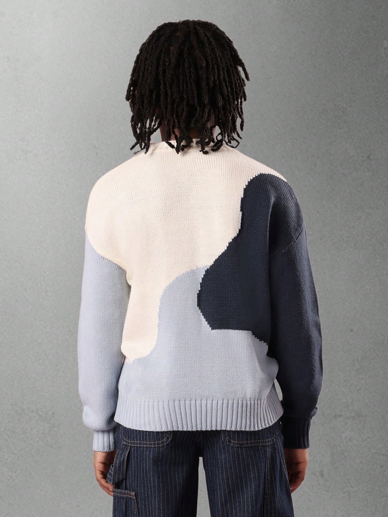 Colorblock Knit Color Block Knit Sweater With Logo Embroidery|Sumwon