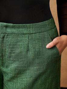 MOTF PREMIUM CHRISTMAS PLUS AUTUMN/WINTER TWEED MINIMALIST SHORTS - Green - View 2