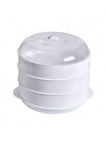 SHEIN 1pc Japanese-Style Microwave Steamer, Kitchen Bun & Dumpling Reheater With Lid, Multi-Layer Plastic Steamer Tray