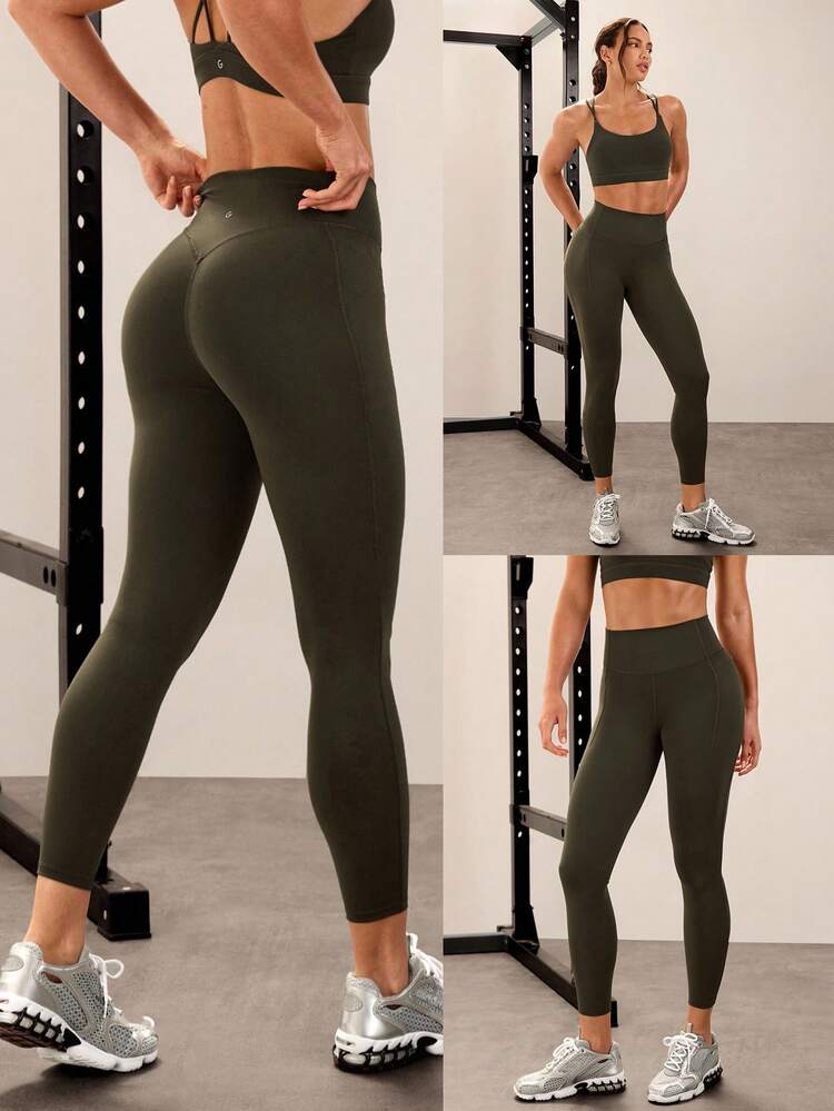 24" Peakbum Powersculpt™-Air Sculpt Flex Sweat-Wicking Cool Feel V-Waist Butt-Lifting Leggings High Impact Workout Running Training  Spring Summer