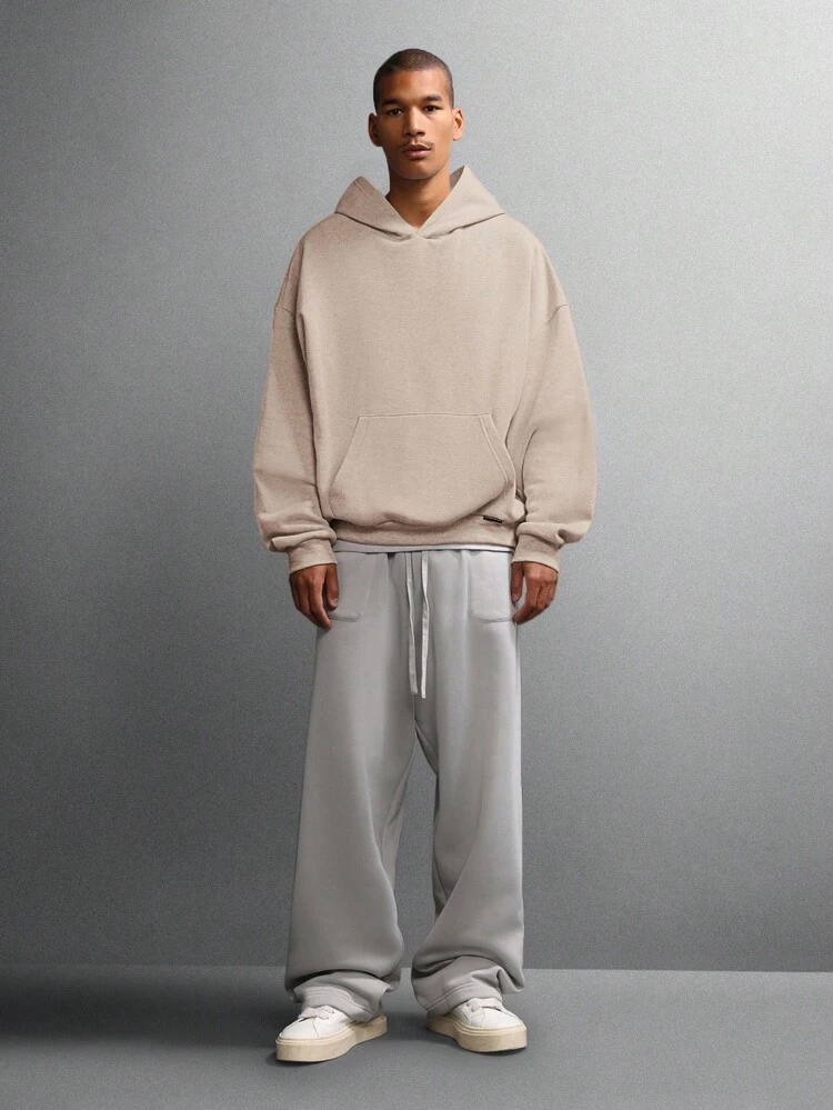 センターポケット付きボックスフィットプルオーバーパーカー