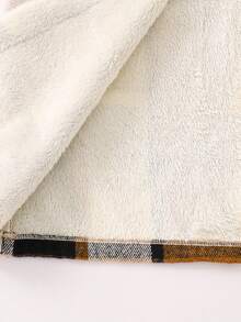 SHEIN 1 Piece Tween Boy Leisure Sports College Composite Plush Lining Thick Mid-Length College Plaid Tweed Hooded Jacket, Suitable For Kids Outfits Toddler Boy Clothes Back To School Boys Set Suitable For Birthday Parties, Evening Parties, Performances, Opening Ceremonies Daily Suitable For Daily Use Suitable For School Suitable For Suitable For Sports Suitable For Autumn And Winter - Multicolor - View 7