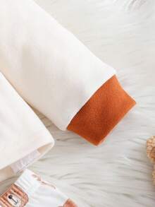 Cozy Pixies 3 pezzi Set da bambino maschio composto da: Maglia a girocollo in maglia con stampa di orsetti, Pantaloni in vita elastica, Accappatoio con cappuccio, Fodera in pile spesso