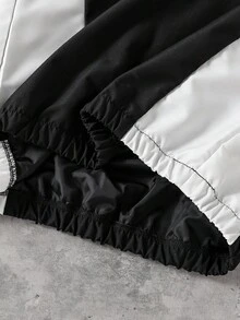 Teenage Boys' Minimalist Black & White Contrast Color Block Letter Print Pullover Jacket, Loose Fit, Comfortable, Versatile, Suitable For Autumn, Spring, Winter, Daily Wear, Commuting, Outdoor, Sports, School, Streetwear, Party, Photography Fall - Multicolor - View 6