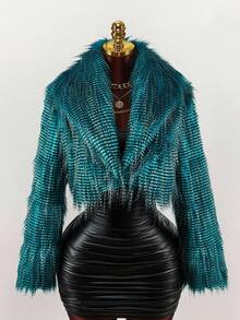 Amplova 女士时尚人造毛皮长袖夹克 - 彩色 - 查看 4