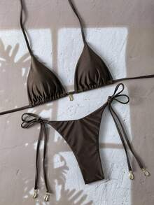Oceva Springbreak Solid Color Bikini Swimsuit - Coffee Brown - View 5