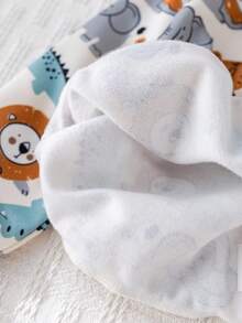 Cozy Pixies 2 件套男婴卡通动物印花针织柔软圆领长袖套头衫和松紧腰裤套装 - 棕色 - 查看 9