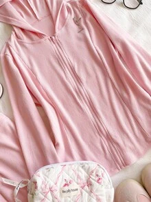 2件套青少年女孩休闲紧身连帽衫夹克和喇叭裤运动服套装 - 彩色 - 查看 4