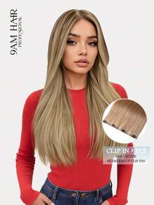 Seamless Clip Ins 9AM Hair Volumizer 55g 1pc S27 Caramel Brown 100% HQ Cuticle Aligned Remy Human Hair Extensions Seamless PU Clip Ins Hair Extensions For Women - S27 - View 1