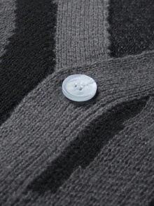 Manfinity EZcore Plus Size Men's Casual Button-Up Long Sleeve Cardigan, Fall/Winter