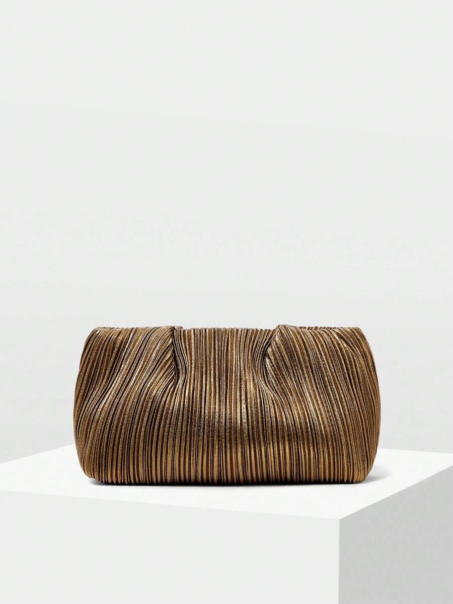 MOTF PREMIUM LADIES' HANDBAG, FASHIONABLE AND ELEGANT, SUITABLE FOR DAILY USE, GATHERINGS, PARTIES, VACATIONS AND OTHER SCENARIOS , WEDDING - Dark gold - View 2