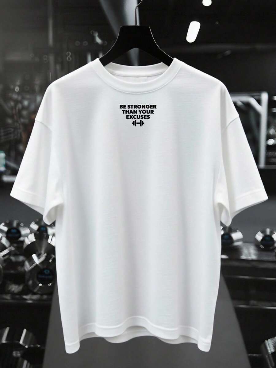 Gym Rark 男士休闲印花圆领短袖运动T恤 - 白色 - 查看 1