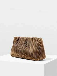 MOTF PREMIUM LADIES' HANDBAG, FASHIONABLE AND ELEGANT, SUITABLE FOR DAILY USE, GATHERINGS, PARTIES, VACATIONS AND OTHER SCENARIOS , WEDDING - Dark gold - View 3