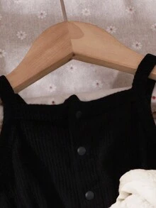 女宝宝休闲加厚抓绒格子提花连体衣套装 粉色 秋冬