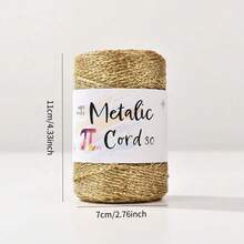 100 متر/لفة حبل معدني متعدد الألوان بسمك 3 مم، وزن 90 جرام، مناسب لأعمال الحرف اليدوية DIY، نسج الحقائب، تغليف الهدايا وديكورات عيد الميلاد