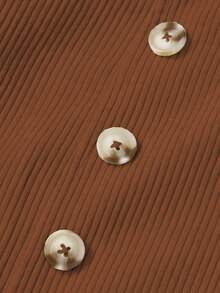 SHEIN Clasi Women Corduroy A-Line Buttoned Slit Elegant Skirt