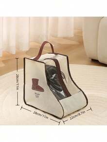 SHEIN Boots Storage Bag, Long Boots And Short Boots Storage Shoe Bag, New Fashion Transparent Shoe Boot Dust Cover, Boot Bags For Women's Tall And Ankle Boots,Travel Home Non-Woven Boot Bag, Zippered Boot Covers With Carry Handles, Thickened Waterproof Portable Handheld Boot Storage Bag, Protective, Breathable, And Space-Saving - Ideal For Travel, Closet Organization, And Shoe Protection, Suitable For Flat Shoes, Ankle Boots And High Boots - Clear - View 21