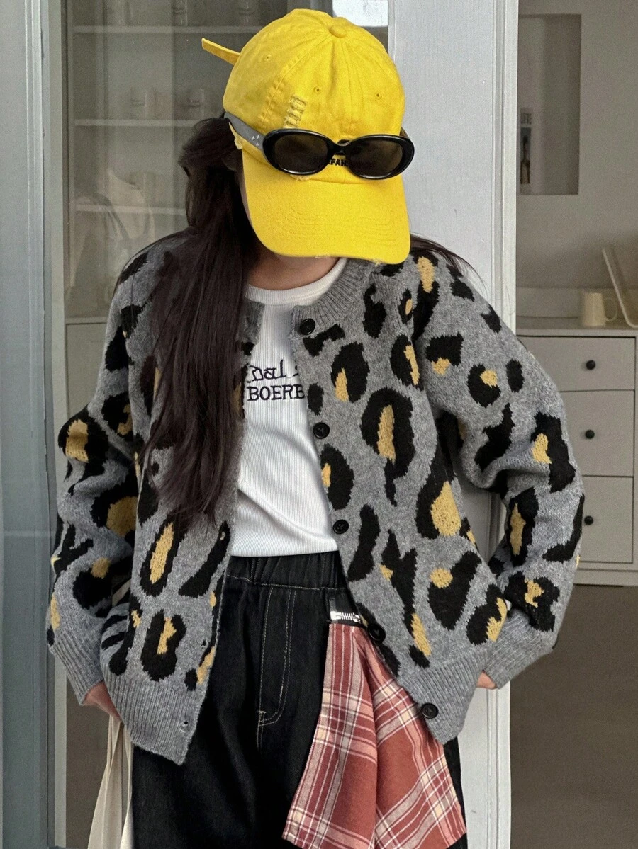 Dazy Kids 女童豹纹开衫