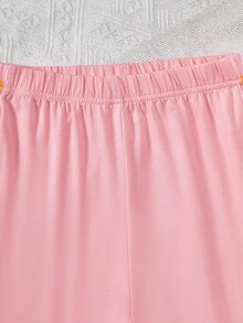 2pcs/Set Tween Girls Heart & Ditsy Floral Sweatshirt + Leggings Fall Winter - Pink - View 8