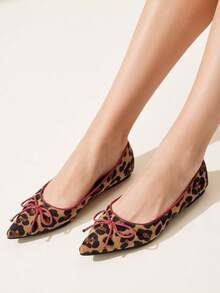 CUCCOO CHICEST 女士豹纹尖头平底软底一脚蹬休闲乐福鞋 - 彩色 - 查看 6