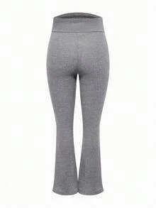 SHEIN Autumn And Winter 2pcs Maternity High Stretch Adjustable Waist Flare Leggings - Multicolor - View 5