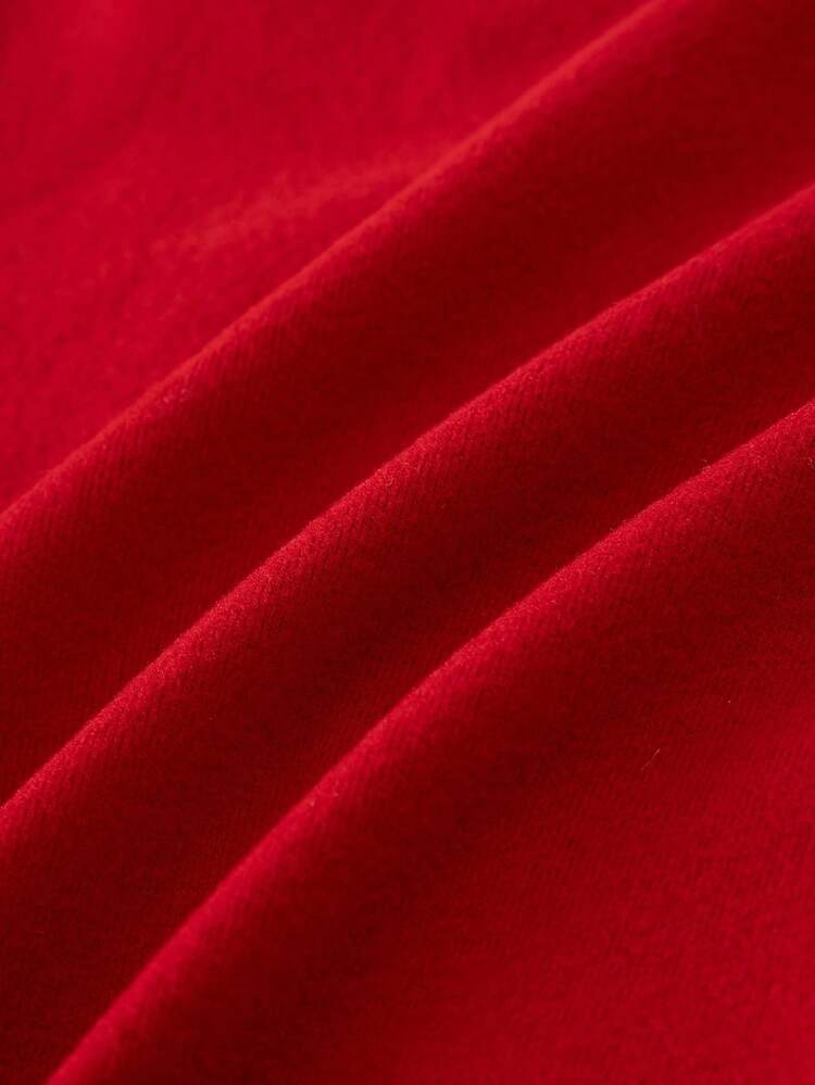 Cozy Pixies Conjunto de pijama de 2 piezas para bebé niña con parte superior de cuello redondo de manga larga y leggings de cintura elástica con estampado de renos navideños - Rojo - Añade 4