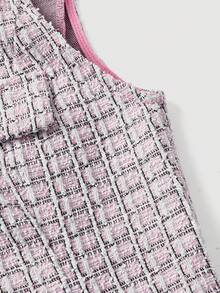 SHEIN MOD Áo vest blazer nhẹ thanh lịch dành cho nữ (có thắt lưng) - Hồng - Xem 4
