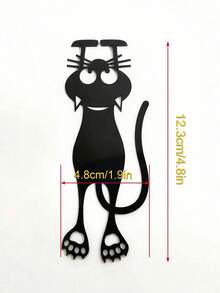 SHEIN 1 pieza Marcapáginas de gato negro de diseño hueco creativo de acrílico, regalo de lectura para lectores y amantes de los libros, Navidad y cumpleaños - Negro - Ver 3