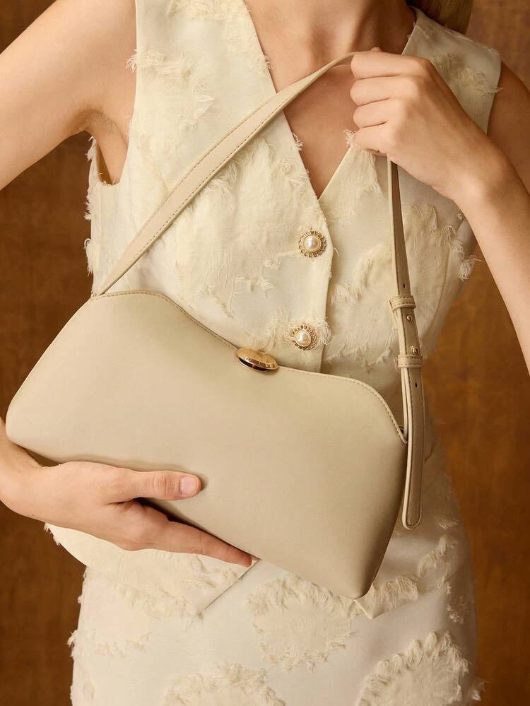 Borsa a spalla in pelle PU con chiusura a bacio