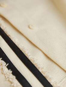 Aveloria 2pcs Women's European & American Style Autumn/Winter Grid Textured Fringe & Leather Trim Shirt And Pants Set - Multicolor - View 7