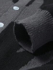 Manfinity EZcore Plus Size Men's Casual Button-Up Long Sleeve Cardigan, Fall/Winter