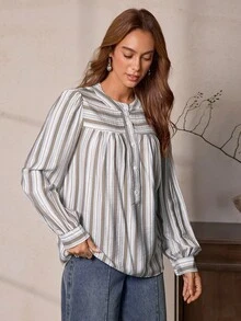 LanaWest 西部休闲条纹纹理女衬衫 - 彩色 - 查看 3