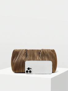 MOTF PREMIUM LADIES' HANDBAG, FASHIONABLE AND ELEGANT, SUITABLE FOR DAILY USE, GATHERINGS, PARTIES, VACATIONS AND OTHER SCENARIOS , WEDDING - Dark gold - View 4