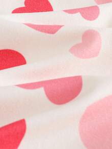 Cozy Pixies Off-White Autumn Cute Lounge Baby Girl Heart Shaped Set,Soft Knit Long Sleeve Crew Neck Top And Elastic Waist Pants Two Piece Pajama Snug Fit Clothing - Baby Pink - View 7