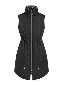 Ellevyn 女士双面无袖夹克，时尚百搭，冬季 - 黑色 - 查看 9