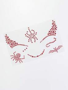 ROMWE Goth 闪粉和面部宝石 - 紅色 - 查看 2