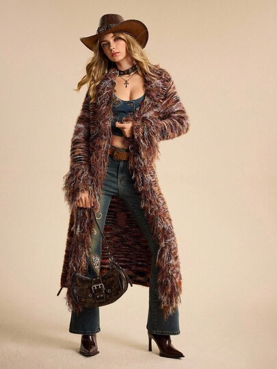 EDITION Women's Y2K Fringe Sexy Cardigan