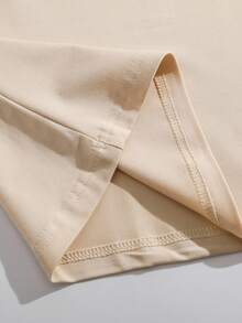 Manfinity RSRT Men's Casual Loose Fit Coconut Tree & Geometric Print Drop Shoulder Short Sleeve T-Shirt, Summer Vacation Style Beach T-Shirt Men Men Tan Graphic Tee Men Summer T-Shirt Men Beige Graphic Tee Men Palm Tree Shirt - Khaki - View 7