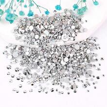 2-6 mm, 6 dimensiuni mixte, 1440 buc/pachet, auriu strălucitor, spate argintiu, spate plat, pietre decorative fără fixare termică, mărgele artistice cu diamant, strasuri, manichiură DIY, decorațiuni, brelocuri, pietre prețioase, consumabile - Dimensiuni mixte - Vizualizare 40