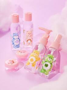 SHEIN X Care Bears Bộ 6 chai có thể tái sử dụng, in logo, thích hợp để đựng các sản phẩm chăm sóc cá nhân hoặc đồ tự làm, bao gồm 1 chai bơm, 1 chai xịt, 2 chai dưỡng thể, 2 lọ nắp vặn mini, gấu may mắn, gấu Funshine, gấu cổ vũ, gấu, gấu Love-A-Lot, gấu Tenderheart - Hồng - Xem 4