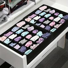 1/3 件内衣和袜子抽屉整理器，白色 1 包，内衣分散整理器，带 24 个隔层，用于连衣裙、袜子和内衣收纳盒的织物抽屉整理器，非常适合存放内衣、袜子和衣服 - 黑色帆布，为家庭衣柜、卧室配件、存储、装饰、节日装饰节省空间 - 彩色 - 查看 4