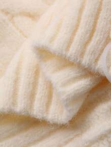 DAZY 女婴卡通刺绣韩版毛衣，秋冬季幼儿女童服装 - 米色 - 查看 7