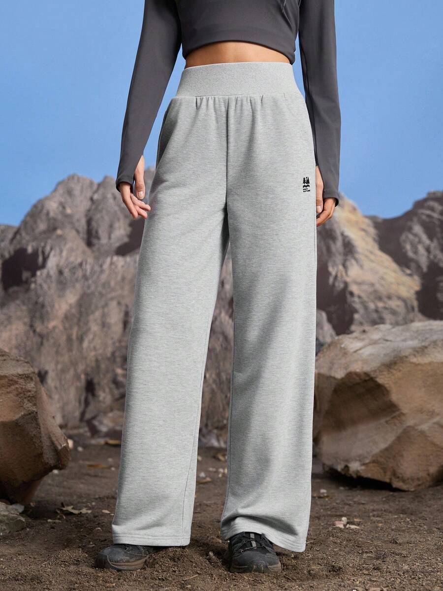 In My Nature 女士字母印花高腰阔腿宽松户外运动裤