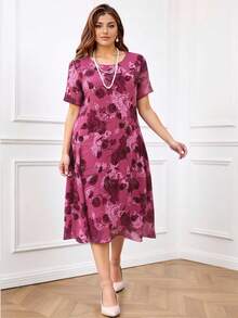 EMERY ROSE Vestido de estilo sencillo y elegante, ideal para uso casual y diario, en tallas grandes