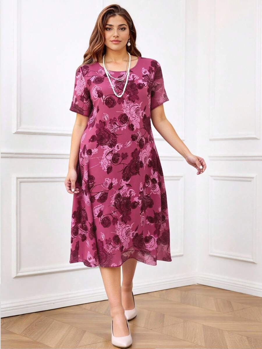 EMERY ROSE Vestido de estilo sencillo y elegante, ideal para uso casual y diario, en tallas grandes