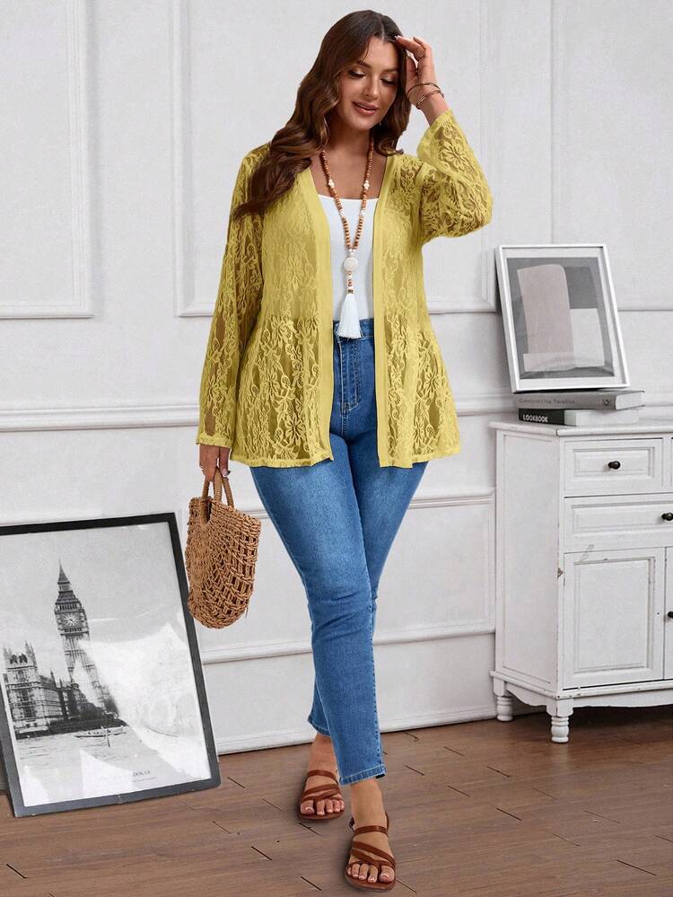 Lace White Long Sleeve Lightweight Sunscreen Jacket, Summer/Winter Christmas Women's Winter Coat New Year Look  Stylish Clothing Collection