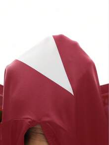 Mistrie 新款秋季星星印花迷你连衣裙，性感镂空拼色设计女裙 - 酒紅色 - 查看 3