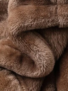 DAZY Komplet piżamowy dla chłopca w koreańskim stylu, z okrągłym dekoltem, długim rękawem i luźnym krojem, 2 sztuki, jesień i zima - Kawowy brązowy - Zobacz 8